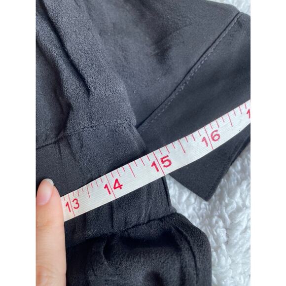 MONROW Black Hidden Button Up Jumpsuit Pantsuit Longsleeve Extra Small XS Jogger - Picture 7 of 8